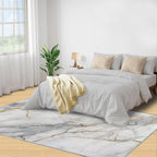 2x3 Abstract Marble Rugs for Entryway - White-Marble Small Area Rugs, Modern Luxury Laundry Room Carpet Non Slip Accent Throw Rug for Bathroom Kitchen Sink Front Door