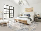 10x13 Area Rug Living Room Rugs - Washable Neutral Modern Abstract Soft Thin Rug Indoor Floor No Slip Rug Carpet for Bedroom Under Dining Table Home Office Decor - Blue Grey