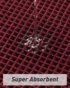 Upgraded Christmas Waffle Runner Rug Super Absorbent Non Slip Bath Mats for Bathroom Washable Bathroom Runner Rug with Tassels, Ideal for Hallway Bedroom Laundry Room, 2'x 4'(24" x 48"), Burgundy
