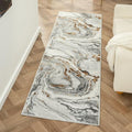 LUXE WEAVERS Marble Effect Abstract Gray 2x7 Area Rug
