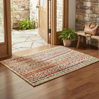 REDEARTH · Jute Cotton Chindi Area Rug - 2'x3' Rectangular Rug, Handwoven, Non-Shedding, Soft & Durable – Multi Tones for Home Décor in Living Room, Dining Room, Bedroom, Set of 2