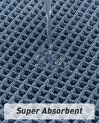 AMOAMI Upgraded Waffle Runner Rug Super Absorbent Non Slip Bath Mats for Bathroom Machine Washable Bathroom Runner Rug with Tassels, Ideal for Hallway Bedroom Laundry Room, 2'x 4'(24" x 48"), Blue