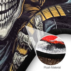 Washable Non-Slip Round Rug with Grinning Skull Electric Bass Design Perfect for Indoor & Outdoor Decor, Living Room, Bedroom, Dorm Room, and Office.