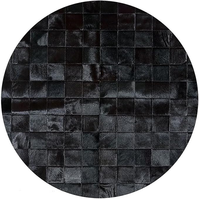 Round Area Rug – Soft Modern Carpet for Living Room, Bedroom, Entryway – Non-Slip Durable Floor Mat for Home Décor (Black_3X3)