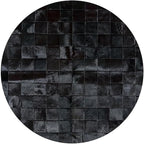 Round Area Rug – Soft Modern Carpet for Living Room, Bedroom, Entryway – Non-Slip Durable Floor Mat for Home Décor (Black_7X7)