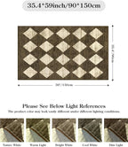 Lahome Machine Washable 3x5 Area Rug, Soft Rugs for Entryway Non Slip Kitchen Rugs, Moroccan Trellis Non Slip Non Shedding Printed Indoor Front Door Carpet for Bathroom Entrance, Brown