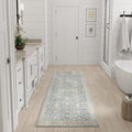 Nourison Home Astra Machine Washable Teal Beige 2' x 6' Area Rug Easy Clean, Non Shedding, Bed Room, Living Room, Dining Room, Kitchen (6' Runner)