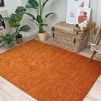 Alfa Rich 5x8 Burnt Orange Washable Area Rugs for Living Room Bedroom Kitchen Cotton Solid Decor Rug