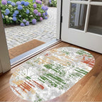 Distressed Abstract Art Aesthetic Deco Indoor Oval Rugs 3x5 for Living Room Bedroom Dining Room Soft Non Skid Easy Clean Big Carpet Nursery Dorm Farmhouse Rustic Grey Green Tie-Dye Texture Area Rug