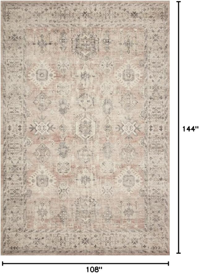 Loloi Hathaway Collection HTH-03 Java/Multi 9'-0" x 12'-0", .25" Thick Area Rug, Soft, Durable, Printed, Modern, Low Pile, Non-Shedding, Easy Clean, Living Room Rug