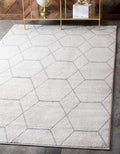 Unique Loom Trellis Frieze Collection Area Rug - Geometric (8' x 11', Ivory/ Gray)