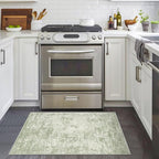 Modern Abstract Entryway Rug Indoor 2x3 Washable Non-Slip Soft Sage Green Grey Small Area Rug Kitchen Mat Thin Print Faux Wool Floor Carpet for Entrance Bedroom Office