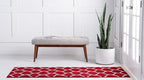 Rugs.com Lattice Frieze Collection Rug – 2' x 13' Runner Red Medium Rug Perfect for Living Rooms, Large Dining Rooms, Open Floorplans