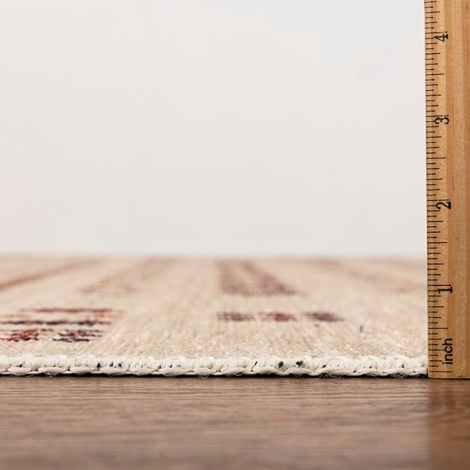 Keen Home Design 2x10 Rug - Machine Washable Runner Rug with Non-Slip Backing, Ideal for Hallway, Entryway, Kitchen, Laundry Room - Vintage, Easy Clean, Durable, Low Pile - (2'6" x 10')