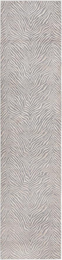 Unique Loom Finsbury Collection Area Rug - Meghan (2' 7" x 12' 2" Runner, Gray and Ivory)