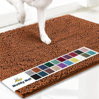 Muddy Mat® | Super Absorbent Door Mat Indoor, Microfiber Quick Dry Chenille Entryway Rug, Non-Slip Front Door Mat, Indoor Mats for Entryway, Machine Washable Pet Rug, Orange Large 35"X24"