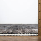 Bloom Rugs Washable Non-Slip 2' x 3' Rug - Black/Brown Traditional Oriental Area Rug for Living Room, Bedroom, Dining Room, and Kitchen - Exact Size: 2' x 3'