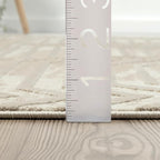 Abani Terra Cream 6' x 9' Area Rug for Living Room, Bedroom - Geometric Lines Pattern - Durable & Easy to Clean