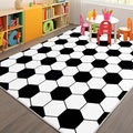 Soft Soccer Rugs for Bedroom, Machine Washable, Cute Bedside Boys Area Rug for Kids Toddlers Teens, Soccer Lovers Home Decor Indoor Carpet for Living Room, Dorms, Nursery, 7x9 FT