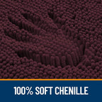 OLANLY Bathroom Rugs 30x20, Extra Soft Absorbent Chenille Bath Rugs, Rubber Backing Quick Dry, Machine Washable Bath Mats for Bathroom Floor, Tub and Shower, Home Decor Accessories, Black Cherry