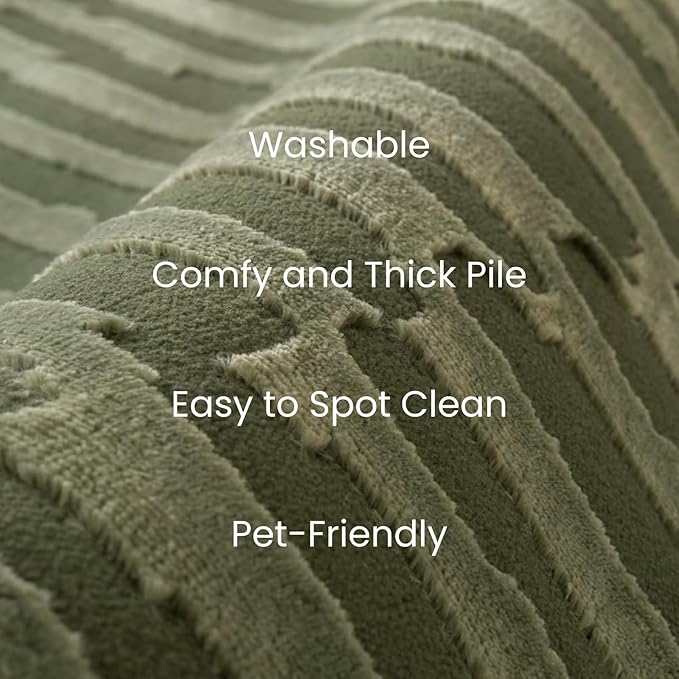 Revival Rugs Soloba 2'7"x9' Machine Washable Runner Rug for Hallway Entryway - 100% Recycled Oeko-TEX Certified, Medium Pile, Green