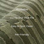 Revival Rugs Soloba 6'7"x9' Washable Area Rug for Living Room Bedroom - 100% Recycled Oeko-TEX Certified, Medium Pile, Green