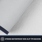 PURRUGS Dirt Trapping Door Mat 20" x 32", Non-Slip/Skid Machine Washable Entryway Rug, Shoes Scraper, Throw Rug, Super Absorbent Area Rug for Muddy Wet Shoes and Paws, Light Blue & Navy