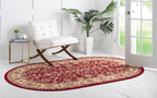 Unique Loom Sialk Hill Collection Area Rug - Washington (5' x 8' Oval Burgundy/Cream)