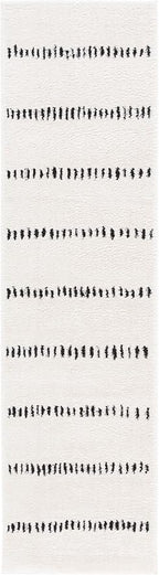 SAFAVIEH Melody Collection Area Rug - 2'2" x 6' Runner, Ivory/Black, Geometric Design, Ideal for High Traffic Areas in Living Room, Bedroom, Dining (MEL114A)
