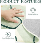 Lahome Green Hallway Runner - 2x6 Washable Kitchen Rug Boho Non-Slip Low-Pile Laundry Room Rug Soft Bathroom Runner Botanical Print Throw Carpet for Entrance Bedroom Living Room