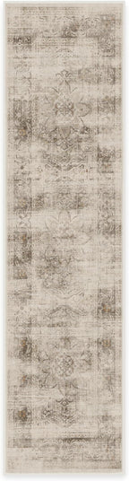 RUGGABLE Washable Vintage Runner Rug – Sarrah Hazel 2.5x12, Stain-Resistant, Non-Slip Hallway Runner – Machine Washable Rug for Hallway, Entryway, Living Room & Kitchen – with Standard Pad