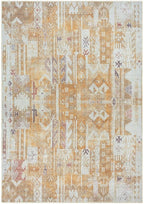 GLN Rugs Traditional Collection - Machine Washable Area Rug, Traditional Washable, Non Slip, Low Pile Chenille Rug, Living Room, Bedroom, Kitchen Rug (9' x 12' Sand/Light Gray)