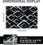 YIHOUSE Black Modern Geometric Area Rug 5x7, Black and White Rug with Abstract Diamond Patterns,Non-Shedding Washable Rugs for Bedroom, Home Office and Small Living Room