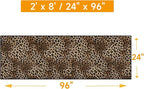 Leopard Rug 2x8 Modern Print Hallway Runner Rug with Rubber Backing Washable Non-Slip Runner Rugs for Bedroom Kitchen Living Room Indoor Decor（2x8ft,Brown）