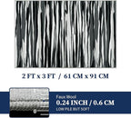 YIHOUSE 2×3 Ft Entryway Rug: Modern Washable Rug - Abstract Small Area Rug for Indoor Entrance Kitchen Floor Home Decor - Nonslip Non-Shedding Striped Rugs, Black Grey & White