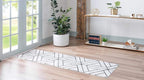 Rugs.com Lattice Trellis Collection Rug – 6 Ft Runner White Low-Pile Rug Perfect for Hallways, Entryways