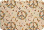 Erosebridal Groovy 70s Theme Bathroom Rugs Retro Peace Sign Mats Boho Butterfly Ultra Soft Bathtub Rugs 20x32 Hippie Honey Bee Room Decor Vintage Flower Floral Bath Mat for Kids