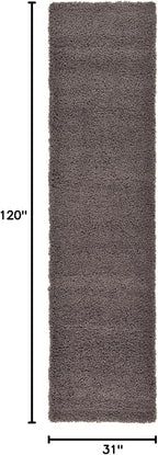 Unique Loom Solid Shag Collection Area Rug (2' 7" x 10' Runner, Graphite Gray)