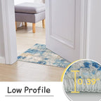 Lahome Modern Abstract Blue Bathroom Rug, 2x6 Washable Long Hallway Rug Soft Non Slip Blue Floor Accent Carpet Runner for Entryway Kitchen Laundry Room Doorway Bedroom