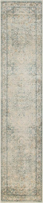 Nourison Home Astra Machine Washable Light Blue 2'2" x 10' Area Rug - Easy Clean, Non Shedding, Bed Room, Living Room, Dining Room, Kitchen (10' Runner)