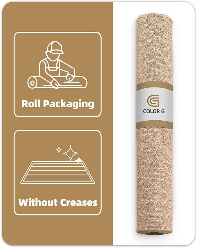Color&Geometry Ultra Thin Indoor Door Mat Non Slip Rubber Backed Dirt Trapper 36"x56"(Rolled-up NO Creases), Rugs for Entryway, Front Door Mat Indoor Washable Low-Profile Entry Mat, Khaki