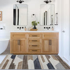 ReaLife Rugs Machine Washable Area Rug Runner - Living Room Bedroom Bathroom Kitchen Entryway Office - Non-Slip Baking Low Pile Stain Resistant Premium - Modern Geometric - Theo - Beige 2'6" x 6'