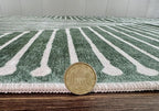 GLN Rugs Contemporary Collection - Machine Washable Area Rug, Contemporary Washable, Non Slip, Low Pile Chenille Rug, Living Room, Bedroom, Kitchen Rug (2' x 3' Beige Green)
