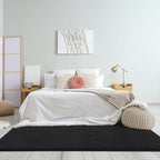 Amearea Modern Soft Hallway Runner Rug, 2x10 Feet Washable Long Runner Rugs for Hallway, Black Fluffy Bedroom Rugs, Indoor Non Slip Memory Foam Rug Carpet for Entrance Kitchen Living Room Home Decor