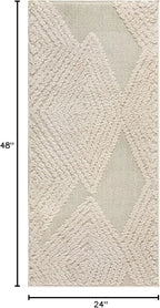 Antep Rugs Palafito 2x4 Geometric Shag Diamond High-Low Pile Textured Indoor Area Rug (Beige, 2' x 4')