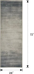 Joydeco 2x6 Runner Rug for Hallway, Modern Abstract Non-Slip Soft Washable Rugs, Low Pile Carpet for Entryway, Bedroom, Kitchen, Laundry, Beige & White & Dark Gray