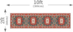 Enkor Runner Rugs for Hallway, 2x10 Washable Soft Boho Non Slip Floor Rugs for Kitchen, Modern Mat for Living Room Bedroom Entryway Red & Blue
