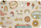Kids 70s Party Decorations Bath Rugs Cute Bus Car Bathroom Mats for Boys Girls Pastel Rainbow Bath Carpets 20x32 Hippie Mushroom Floor Mats 60s Retro Disco Bathroom Rugs Groovy Room Decor