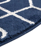 Unique Loom Glam Collection Area Rug - Trellis (7' 10' Round, Navy Blue Silver/ Silver)