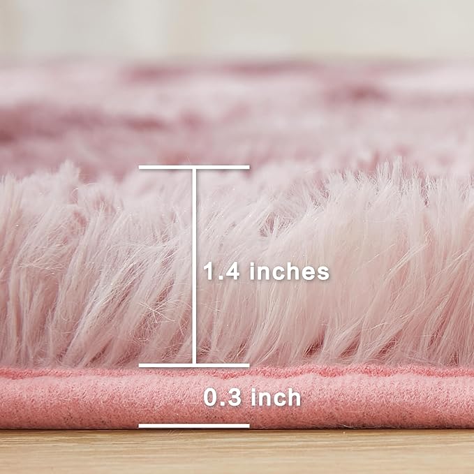 Andency 8x10 Area Rugs for Living Room, Non-Slip Fluffy Soft Large Shag Bedroom Carpet, Tie-Dyed Dusty Pink Big Indoor Thick Nursery Rug for Kids Dorm Home Decor Aesthetic